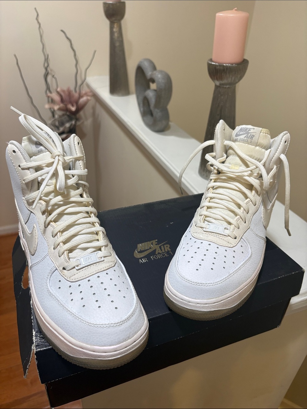 Nike Women’s High-Top Sneakers — Cream/Whit